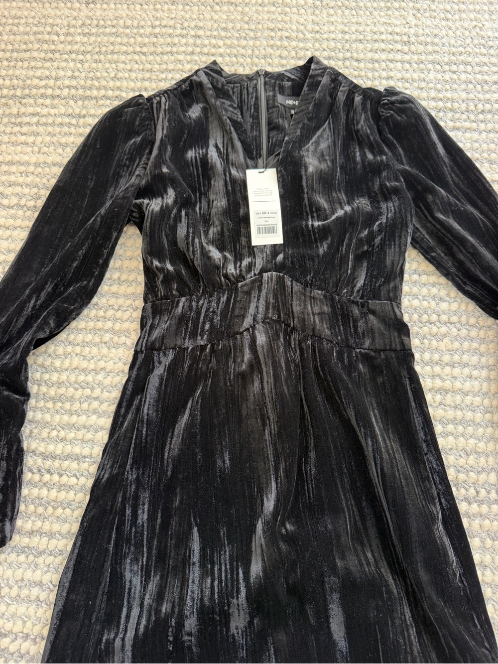 NWT! ME+EM Black Velvet Mini Party Dress